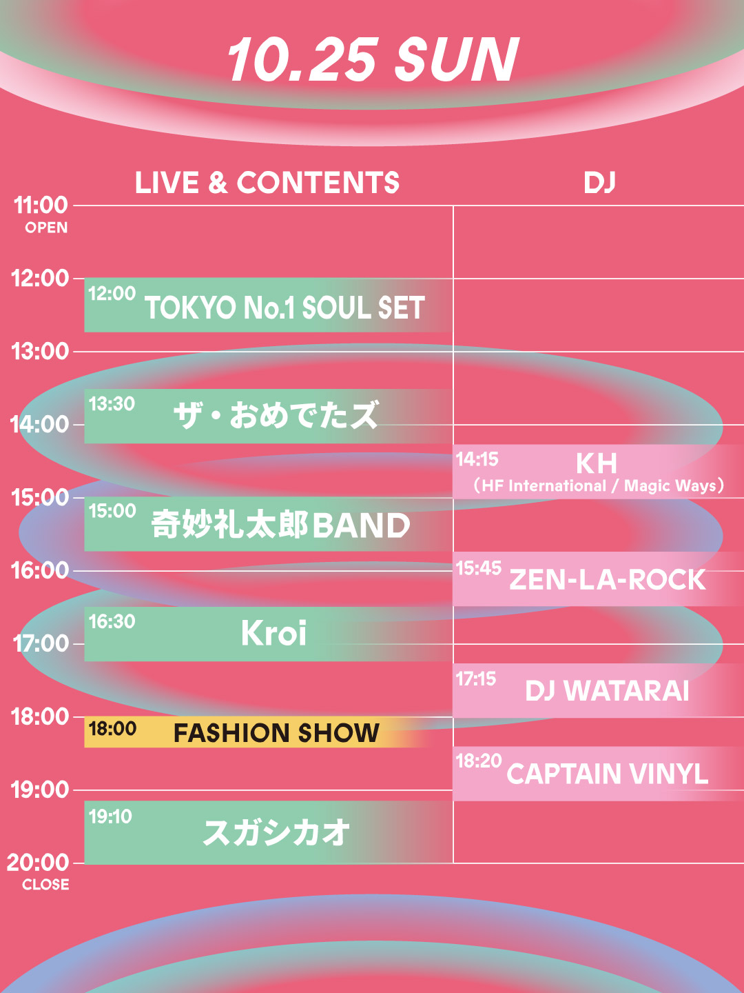 10月25日（日）タイムテーブル