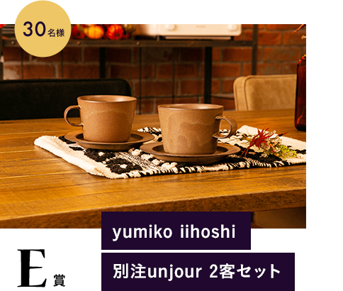 E賞 yumiko iihoshi 別注unjour 2客セット 30名様
