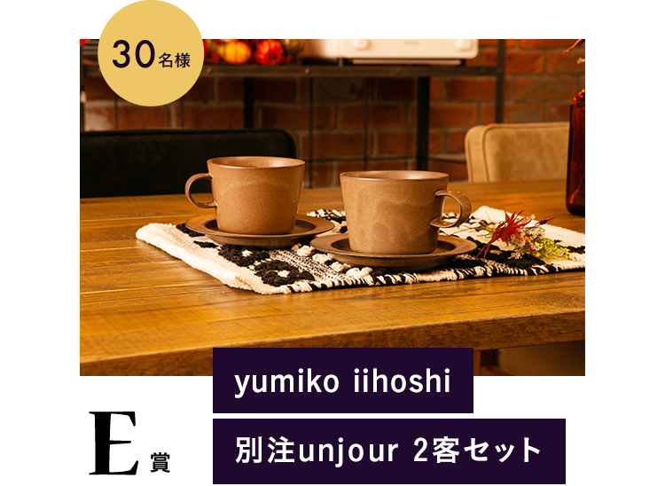 E賞 yumiko iihoshi 別注unjour 2客セット 30名様