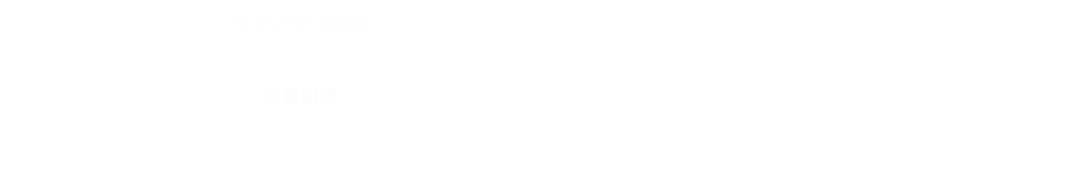 キャンペーン期間 10.11FRI[PM12:00]-10.21MON 12:59[PM12:59] 応募期間 10.24THU[PM12:00]-10.28MON 12:59[PM12:59] ※キャンペーン対象のお客様へメールにて応募フォームをご連絡します。