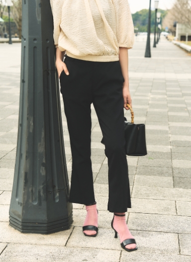 ANKLE STRAP SANDALS × SHEER LAME SOCKS