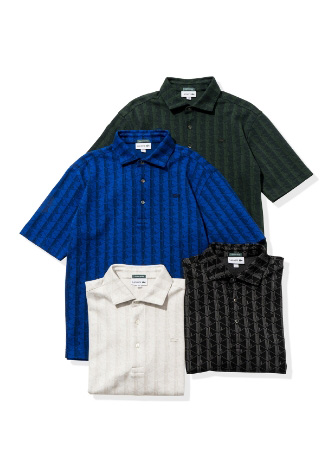 LACOSTE × EDIFICE モノグラム ジャカード ポロシャツ