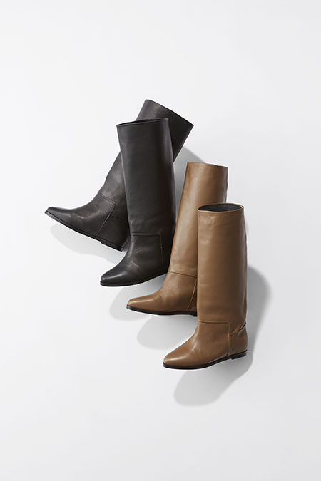 VINILO WEDGE HEEL LONG BOOTS