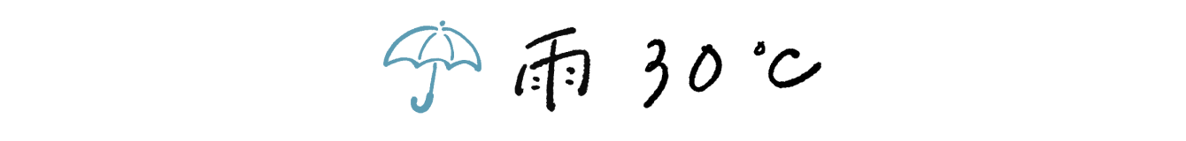 雨30℃